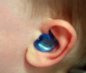 Ear plugs help protect the ear during bathing and showering.