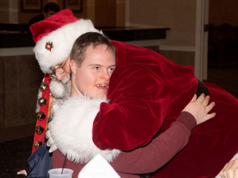 Gerry hugging Santa